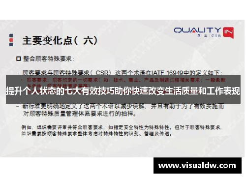 提升个人状态的七大有效技巧助你快速改变生活质量和工作表现